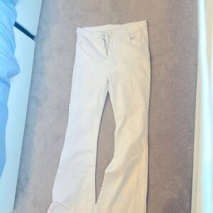 White flare jeans